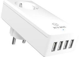 charger pakrovejas - Raidsonic Icy Box 4x USB Charger With EU Socket White - 1 nuotrauka