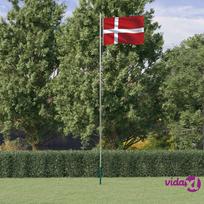 aliuminis veliavos stiebas - VidaXL Danijos vėliava su stiebu, 6,23 m - 2 nuotrauka
