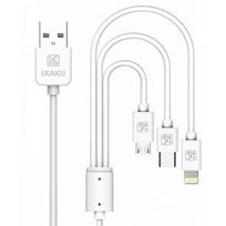 iKaku KSC-078 3in1 USB-A to Type-C / Lightning / Micro USB 1m White