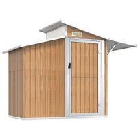 sodo pasiures - vidaXL Sodo pašiūrė, ruda, 270x130x208,5cm, galvanizuotas plienas - 1 nuotrauka
