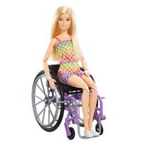 lele barbe - BARBIE madistė neįgaliojo vežimėlyje šviesiais plaukais, HJT13 - 8 nuotrauka