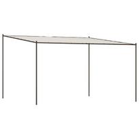vidaXL Pavėsinė, baltos spalvos, 4x4m, audinys ir plienas, 180g/m²