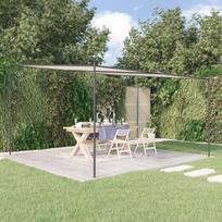 pavesines audinys - vidaXL Pavėsinė, baltos spalvos, 4x4m, audinys ir plienas, 180g/m² - 2 nuotrauka