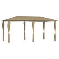 pavesine 3x6 - Pavėsinė su stulpų uždangalais, taupe, 3x6x2,6m, 160g/m² - 1 nuotrauka