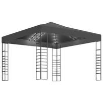 Pirkti Sodo pavėsinė su lempučių girliandomis LED, antracito, 3x3m - Photo 3