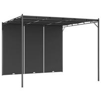 Sodo pavėsinė su šonine užuolaida, 3x3x2.25 m, juoda