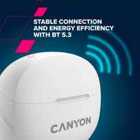 bt ausines - Canyon TWS-8 White (Baltos) - 3 nuotrauka