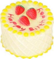 Dingo Birthday Cake, 10 cm, Ø 10 cm, baltas/raudonas/geltonas
