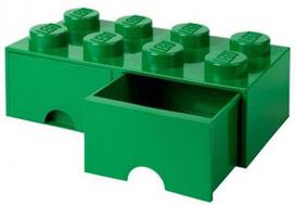 l lego - Daiktadėžė LEGO® Storage Brick Drawer 8 40061734, 12 l, žalia, 25 x 50 x 18 cm - 1 nuotrauka