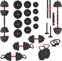 barbell - 6IN1 HMS SGN120 SVARMENŲ RINKINYS (ŠTANGOS, HANTELIAI IR SVARMENYS) 20 KG - 2 nuotrauka