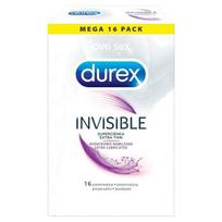 Durex Invisible Extra Thin Extra Lubricated, 16 vnt.