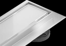 Dušo latakas Mexen Flat 360, Chrome/White Glass, 60 cm