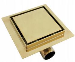 Kvadratinis dušo latakas Mexen Flat 12x12, 15x15 cm, Gold