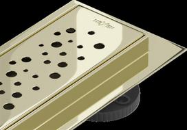 Dušo latakas Mexen Flat 360 Dots, Gold, 80 cm