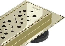 Dušo latakas Mexen Flat 360 Dots, Gold, 90 cm