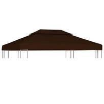 Pavėsinės uždangalas, 2 pakopų, rudas, 4x3m, 310 g/m²