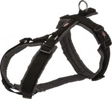 Reguliuojamos petnešos šunims Trixie Premium, juoda/pilka, 440 - 530 mm x 20 mm, S/M