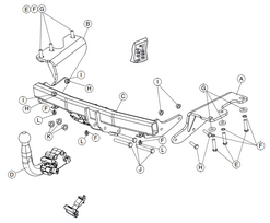 Priekabos kablys (farkopas) BRINK 565800 Toyota Verso