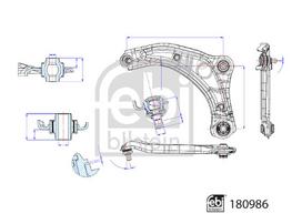 Rato pakabos svirtis priekis Kairė apačia 20 mm (su guoliu) Tinka: NISSAN MICRA V 0.9-1.5D 12.16-