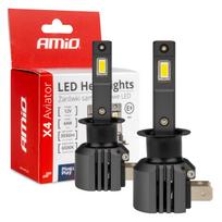 h1 lemputes - LED automobilių lemputės x4 serijos aviator h1 6500k canbus amio-03761 - 2 nuotrauka