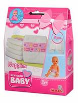 simba new baby born - Lėlių priežiūros rinkinys Simba New Born Baby Diapers - 2 nuotrauka