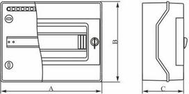 Elektro-Plast Modulio perjungimo skydas 1x4 paviršiaus IP65 RH- 4Z / B (36.06)