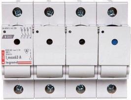 Legrand 3P + N saugiklis 63A D02 R313 MAKS be įdėklų (606719)