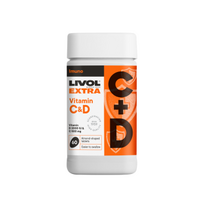LIVOL EXTRA vitaminai C+D, 60 dengtų tablečių