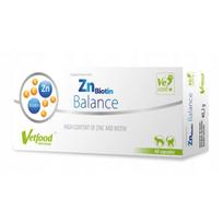 Vetfood ZnBiotin Balance papildai šunims ir katėms, skirti papildomai aprūpinti cinku ir biotinu, 60 kapsulių