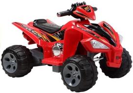 Vienvietis vaikiškas elektrinis keturratis Quad, raudonas