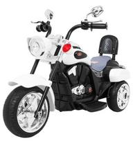 triratis elektrinis vaikams - Vaikiškas elektrinis motociklas NightBike Chopper, baltas - 1 nuotrauka