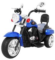 triratis elektrinis vaikams - Vaikiškas elektrinis motociklas NightBike Chopper, mėlynas - 1 nuotrauka