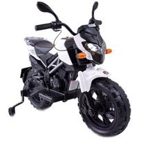 Vienvietis vaikiškas elektrinis motociklas Cross, baltas