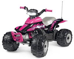 Vaikiškas vienvietis elektrinis keturratis Peg Perego Corral T-Rex 330W Pink 12V, rožinis