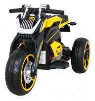 Vienvietis vaikiškas elektrinis triratis motociklas PA LL8001, geltonas