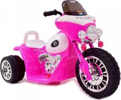 Elektrinis policijos motociklas vaikams Super-Toys, rožinis