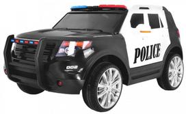 Vienvietis vaikiškas elektrinis policijos visureigis SUV, juodas