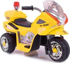 Vienvietis vaikiškas elektrinis motociklas Police WXE368, geltonas