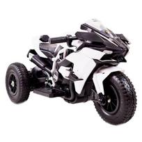 Vienvietis vaikiškas elektrinis motociklas Super Racer, baltas