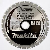 metalo pjovimo diskai - Pjovimo diskas metalui Makita; 136x1,5x20,0 mm; Z30; 0° - 1 nuotrauka