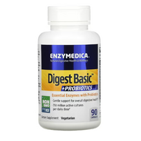 Enzymedica Digest™ Basic+PROBIOTICS - virškinimo fermentų ir probiotikų kompleksas, 90 kapsulių