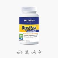 Enzymedica Digest™ Basic + PROBIOTICS-virškinimo fermentų ir probiotikų kompleksas, 30 vegetariškų kapsulių