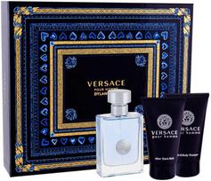Versace Pour Homme 50ml EDT 50ml + 50ml Dušo želė + 50ml Balzamas po skutimosi Kvepalai Vyrams EDT Rinkinys