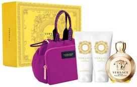 Kosmetikos rinkinys Versace Eros EDP purškiklis + dušo želė + kūno losjonas + kosmetinė, 100 + 100 + 100 ml
