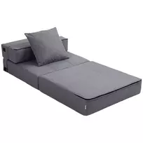 Sulankstomas fotelis, "2-in-1" su lovos funkcija 100 kg, tamsiai pilka