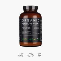 KIKI HEALTH Organic PSYLLIUM HUSKS - bioaktyvios skaidulos, milteliai 275 gr.