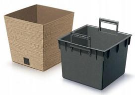Puodas su plastikiniu įdėklu šviesiai rudos spalvos Furu Square 29,5 cm