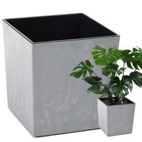JUKA 400x400 ECO perdirbtas puodas - pilkas betonas LA554-70 Lamela