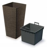Plastikinis įdėklas puodas rudas Furu Square 24 cm