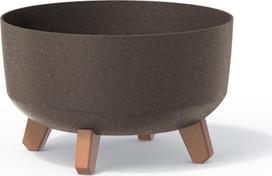 Apvalus sodo puodas Gracia Low ECO Wood 28,5 cm, PROSPERPLAST kava